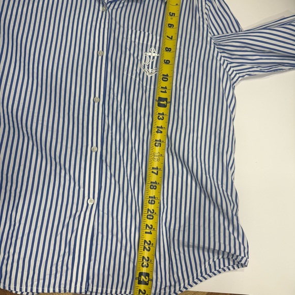 Lauren Ralph Lauren Blue and White Striped Women's Shirt preppy nautical classic - Picture 6 of 7